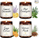 Auelife Scented Candles Set | Scented Candle for Home - 4 Pack Candle Gifts, Soy Candles for Home - Aromatherapy Gift of Mint Eucalyptus/Lemon Lavender/Sage Citrus/Vetiver Musk by CozyNest Decor