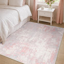 Washable Area Rugs 3'x5' Non-Slip Modern Abstract Soft for Living Room Entryway Bedroom Nursery, Print Pattern, Grey Pink by TinyTreasures Baby Boutique