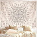 Lunerfex Boho Floral Tapestry Mandala Wall Tapestry, Cute Tapestries for Bedroom Beige Flower Tapestries Wall Hanging for Bedroom Living Room Decor Beige-1 70"x90" by CozyNest Decor