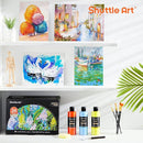 Shuttle Art Acrylic Paint, 24 Colors Acrylic Paint Bottle Set, 250ml/8.45oz Each, Rich Pigments, High Viscosity, Bulk for Artists, Beginners and Kids Painting on Rocks Crafts Canvas Wood by TinyTreasures Baby Boutique