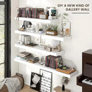 Floating Shelves - 2 Large Wall Mounted Shelves with Invisible Brackets, Long Wood Floating Wall Shelf for Living Room, Bedroom, Kitchen (White, 24" W x 9" D x 1.5" H) by CozyNest Decor