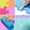 qqpp EVA Rubber 18 Tiles Interlocking Puzzle Foam Floor Mats - Baby Play Mat for Playing | Exercise Mat for Home Workout. White, Blue, Green. QC-AGHb18N by TinyTreasures Baby Boutique