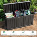 86 Gallon Outdoor Deck Box,Storage Lockable Waterproof Patio Furniture,Garden Tools,Cushions,Pool Accessories Outside Storage Resin Box(Black) by GreenHaven Gardens