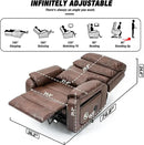 Lazy Boy Recliner Chair with Heating, Power Lift Recliner Chair for Elderly with Folding Tablet, Lay Flat Recliner with Dual Motor Adjustable Backrest and Leg Rests, Leather Brown1, RXX-028 by CozyNest Decor