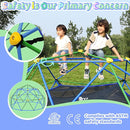 Gardenature 10FT Climbing Dome with Hammock, Outdoor Jungle Gym for Kids, Geometric Dome Climber Supporting 880 Lbs Anti-Rust Metal Outdoor Play Structure ASTM Approved Blue & Green by TinyTreasures Baby Boutique