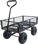 400 Lbs Capacity Mesh Steel Garden Cart Folding Utility Wagon with Removable Sides Multi-Purpose by GreenHaven Gardens