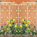 4 Pack Metal Garden Trellis 86.7" H Garden Fence Rustproof Trellis Cream White for Climbing Plants Support Roses Flower Cucumber Outdoor Lawn, White by GreenHaven Gardens