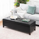 Joveco Storage Ottoman Bench, 51 Inch Leather Tufted Upholstered Bench for End Foot of Bed, Bedroom, Living Room, Black by CozyNest Decor