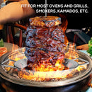 Fengzhe Al Pastor Skewer for Grill：Stainless Steel Vertical Skewer, Brazilian Spit Stand with 3 Spikes,2 Brushes,Ideal for Tacos Al Pastor,Shawarma, Kebabs on Smoker, Oven,with Fat Separator Tray by GreenHaven Gardens