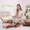 Boho Large Throw Blanket, 100% Organic Cotton Breathable Soft Bed Throw - Floral Farmhouse Decor Blanket for Sofa Couch Chair and Gift. 91" x 98"- Orange by CozyNest Decor