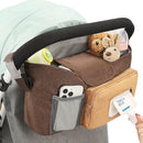 Accmor Universal Stroller Organizer with Insulated Cup Holder, Stroller Caddy Bag Accessories, Stroller Cup Holder Organizer for Uppababy Baby Jogger Britax Stroller, Brown by TinyTreasures Baby Boutique