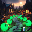 Outdoor Solar Lights Waterproof Decorations, 6 Pack Solar Globe Lights for Garden Decorations, Outside Ghost Solar Scary Eyeball Pathway Lights Decor for St. Patrick's Day Tree Garden Lawn Yard by GreenHaven Gardens