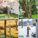 MIXXIDEA 1PK Metal Bird Feeders with 6 Feeding Ports,Tube Bird Feeder with Steel Hanger,Hard Plastic Wild Bird Feeder for Outdoors Hanging, Attracting Birds in Your Lawn, Garden, Balcony-Grey by CozyNest Decor
