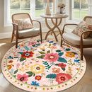 Floral 6ft Area Rug Machine Washable Soft Print Boho Carpet Non Slip Doormat Low Pile Flower Area Rugs for Living Room Bedroom Nursery Kitchen Dining Room Indoor-Pink by TinyTreasures Baby Boutique