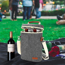 ZORMY 2 Bottle Insulated Wine Tote Bag, Wine Carrier Travel Padded Cooler Bag with Shoulder Strap & Corkscrew Opener, Perfect Wine Lover's Gift, Great for Picnics Grey by TinyTreasures Baby Boutique