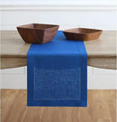Solino Home Linen Royal Blue Table Runner 90 Inches Long - 100% Pure Linen 14 x 90 Inch Table Runner - Classic Hemstitch by CozyNest Decor