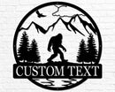 Outdoor Sasquatch Custom Name Metal Sign | Bigfoot Mountain Yard Art Decor | Metal Sasquatch Yeti Sign by CozyNest Decor