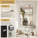Kelly Miller Large Jeweled Mirror for Wall Decor, 28"x40" Luxury Sparkling Diamond Mirror Beveled Modern Wall Decoration for Bathroom, Living Room, Bedroom, Hallway, Entryway by CozyNest Decor