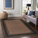 Beverly Rug Outdoor Rug 6x9 Modern Bordered Area Rugs for Indoor and Outdoor Patio Deck Porch Garden Waterproof Weather Sun Resistant Washable Outside Carpet (6 x 9 Gold) by CozyNest Decor