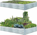 Galvanized Raised Garden Beds for Vegetables Large Metal Planter Box Steel Kit Flower Herb (8 x 4 x 1 ft * 2 Pack, Galvanized) by GreenHaven Gardens