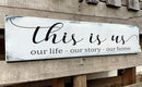 This Is Us Sign, Our Life Our Story Our Home Sign, Farmhouse Family Wooden Wall Decor for Living Room Bedroom (This Is Us) 6x16 Inch by CozyNest Decor