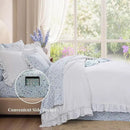 Twin XL Comforter Set - 5 Pieces Ruffle White Bedding Sets, Shabby Chic Farmhouse Bed in a Bag Twin XL with Ruffle Comforter, Floral Sheets, Pillowcases & Shams by CozyNest Decor