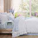 King Comforter Set - 7 Pieces Ruffle White Bedding Sets, Shabby Chic Farmhouse Bed in a Bag King with Ruffle Comforter, Floral Sheets, Pillowcases & Shams by CozyNest Decor