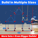 Power Your Fun Fun Forts Kids Tent - 81 Pack Fort Building STEM Toys Kit, Construction Toys Play Tent Indoor and Outdoor Playhouse for Kids with 53 Rods and 28 Spheres (Red, Blue) by TinyTreasures Baby Boutique