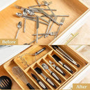 SMIRLY Silverware Drawer Organizer – Bamboo Kitchen Drawer Organizer, Adjustable Utensil Holder and Cutlery Tray, Drawer Dividers for Flatware and Kitchen Utensils by CozyNest Decor
