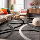 Rugshop Modern Wavy Circles Design Area Rug 10' x 14' Gray by TinyTreasures Baby Boutique