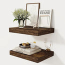12 Inch Deep Floating Shelves, 16 x 12 Floating Shelf for Books, Rustic Wood Deep Wall Shelves for Home Storage & Display, 2" Thicked Shelves for Kitchen, Living Room, Bedroom, Rustic Brown, 2 Pack by CozyNest Decor