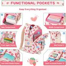 Backpack for Girls 3pcs Set Kids Backpack with Lunch Box Students Kawaii Book Bag for Elementary Primary Middle School Bags - Ita Backpack - Strawberry by TinyTreasures Baby Boutique