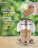 iBorn Metal Bird Feeders for Outdoors,Easy Clean Bird Seed Feeder,Hanging Bird Feeder for Seeds with Gift Box,3-Second Refill Bird Feeder,Nickle 6 Port (Seed is not Included) by CozyNest Decor