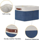 DULLEMELO Fabric Storage Bins, Foldable Storage Baskets for Organizing, Empty Gift Baskets (3-Pack Medium-15 inch X 11 inch X 9.5 inch , White&Blue) by TinyTreasures Baby Boutique