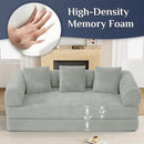 Convertible Sleeper Sofa Bed with Pillow, 4-in-1 Corduroy Folding Mattress Couch with Fixed-Shape Frame, Futon Fold Out Floor Sofa Cama Lounge Couch for Living Room Bedroom, Light Grey by CozyNest Decor