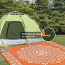 Pauwer Waterproof Outdoor Rug 6x9, Reversible Plastic Straw Patio Camping Rug, Indoor Outdoor RV Mat Carpet for Deck, Camper, Porch, Balcony, Backyard, Picnic, Floral Orange by GreenHaven Gardens