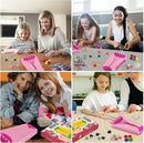 Arts and Crafts for Kids Ages 8-12,Friendship Bracelet Making Kit for Girl,Kids Jewelry Making Kit with 28 Pre-Cut Threads,Christmas Birthday Gifts for Ages 6 7 8 9 10 11 12 Year Old Pink by TinyTreasures Baby Boutique