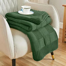 CozeCube Knit Throw Blanket,Christmas Green Checkered Bedroom Blanket for Couch,Soft Cozy Warm Knitted Blanket for Bed Sofa Living Room,Decorative Spring Fall Throw Blanket 60"X80",Christmas Green by CozyNest Decor