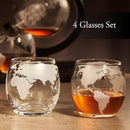 Whiskey Decanter Globe Set for Men with 4 Glasses, Bourbon, Rum, Scotch, Crystal Clear Decanter Sets - Whiskey Gifts for Men Dad Him (Globe Decanter) by CozyNest Decor