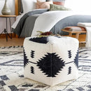Mark&Day Pouf Ottoman, Leobendorf Rustic Cream Cube Pouf Foot Rest for Living Room, Bedroom and Boho Home Decor (18"x18"x18") by CozyNest Decor