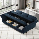 Belffin Modular Velvet Sectional Sofa with Chaise Lounge Sectional Sleeper Sofa with Storage Chaise Bed Couch for Living Room Blue by CozyNest Decor
