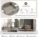 Solid Wood Console Table,Long Sofa Table Entryway Table with 4 Drawers and Bottom Shelf for Hallway Living Room Couch Table,Fully Assembled (63" Gray Wash) by CozyNest Decor