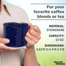DISCOUNT PROMOS Ceramic Campfire Coffee Mugs 13 oz. Set of 10, Bulk Pack - Perfect for Tea, Espresso, Cappuccino, Hot Cocoa - Blue by TinyTreasures Baby Boutique