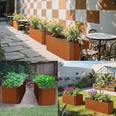 Steel Planter Box-36"x15"x15"-Large Rectangular Planter Matel -Outdoor Indoor-Corten Steel Planter Box Heavy Duty Commercial Residential for Patio Porch Deck Home Backyard by GreenHaven Gardens
