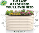 Galvanized Raised Garden Beds Outdoor // 4×2×2 ft Planter Raised Beds for Gardening, Vegetables, Flowers // Large Metal Garden Box (White) // Patented Tool-Free Design by GreenHaven Gardens
