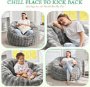 Hobestluk Bean Bag Chair Oversized Bean Bag Chair for Adults Donut-Shaped Large Bean Bag with Spacious Design for Living Room Bedroom or Reading Nook (Bubble Grey) by CozyNest Decor