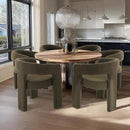 Green Sherpa Dining Chairs Set of 6, Modern Barrel Dining Room Chairs Upholstered Faux Fur Accent Chair with Arms and Round Back for Living Room Kitchen Armchair No Assembly Needed by CozyNest Decor