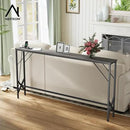 63'' Console Table, Skinny Entryway Table with Fast-Charging Station, Narrow Long Sofa Table, Behind Slim Couch Table for Entrance, Hallway, Living Room Decor ST-GY160-1 by CozyNest Decor