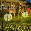 TAKE ME Solar Lanterns Lights Outdoor Waterproof Garden Laterns Metal Retro Lights for Mothers Day Gifts Mom Wife Grandma Birthday Gifts (White Set of 2) by GreenHaven Gardens