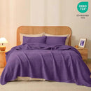 PHF 100% Cotton Waffle Weave Blanket Queen Size, Soft Lightweight Breathable Cozy Summer Blankets for Bed, Luxury Aesthetic Woven Bedding for Home Decor, 90"x90", Grape Purple by CozyNest Decor